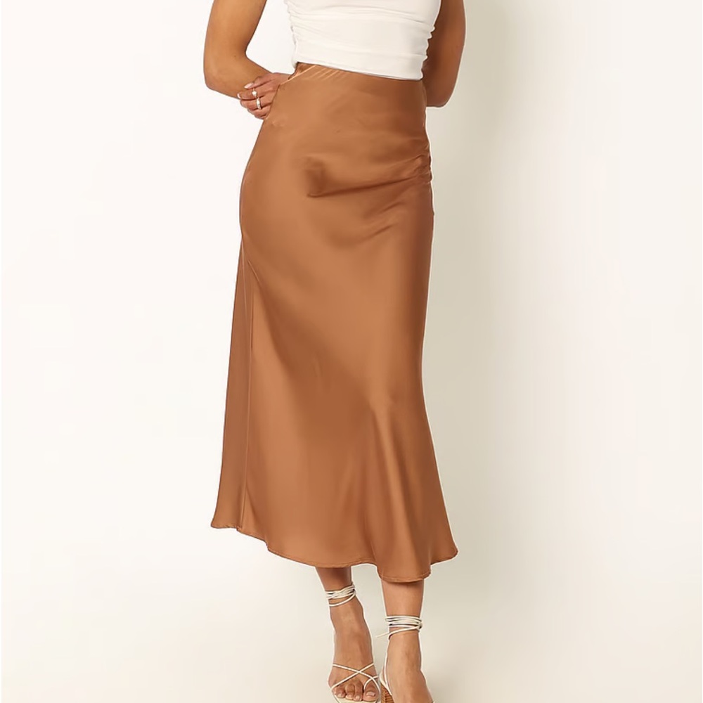 And Now This - Satin midi skirt